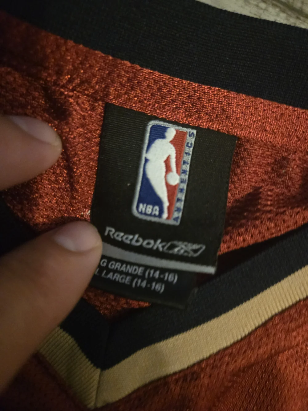 Reebok Cleveland Maroon and Tan #23 Basketball Jersey